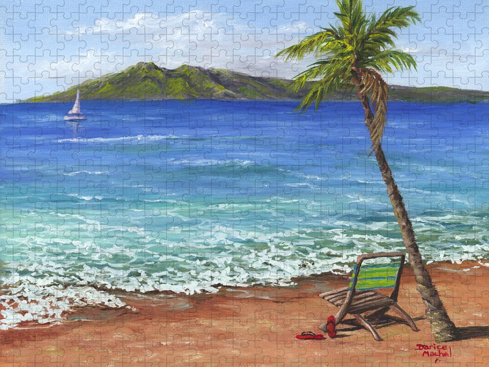 Darice Jigsaw Puzzle featuring the painting Chillaxing Maui Style by Darice Machel McGuire