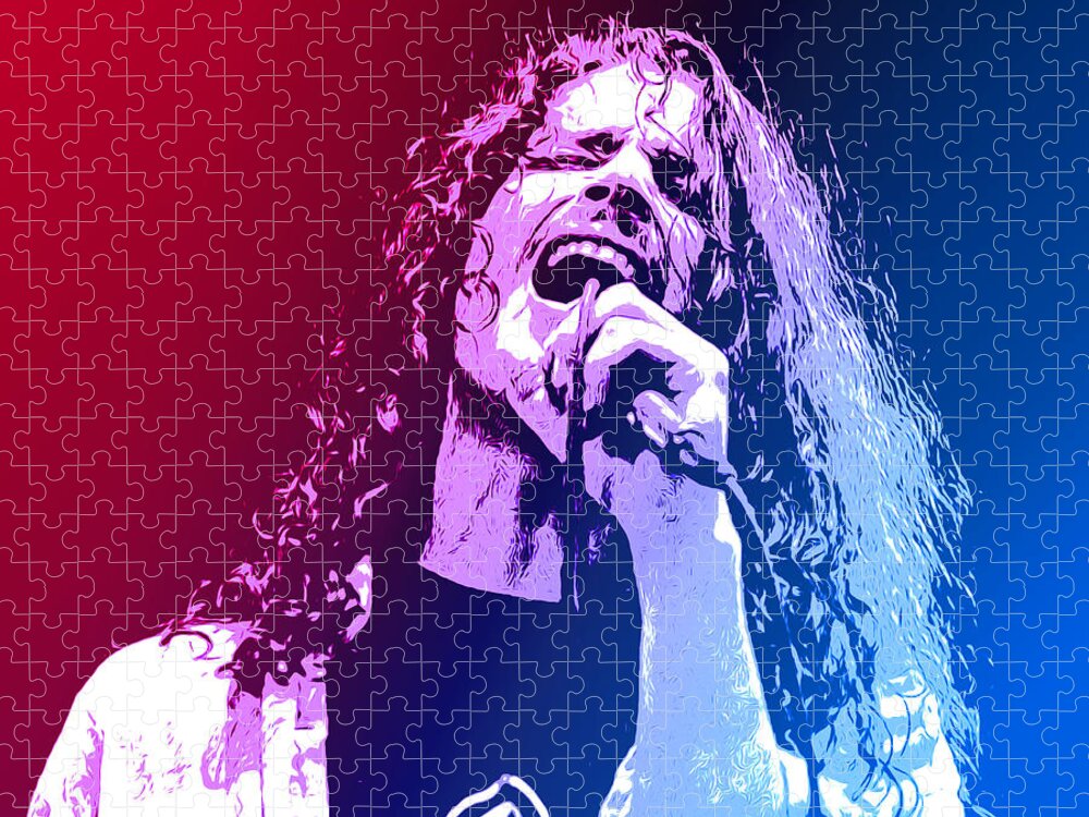 Tribute Jigsaw Puzzle featuring the mixed media Chris Cornell 326 by Greg Joens