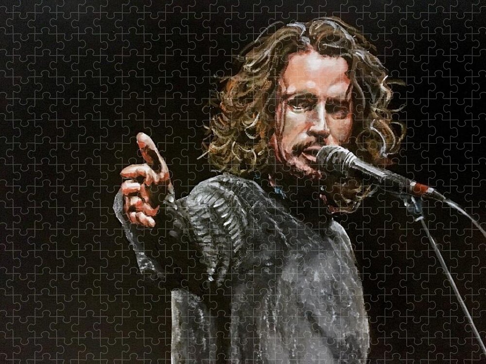 Chris Cornell Jigsaw Puzzle featuring the painting Chris Cornell by Joel Tesch
