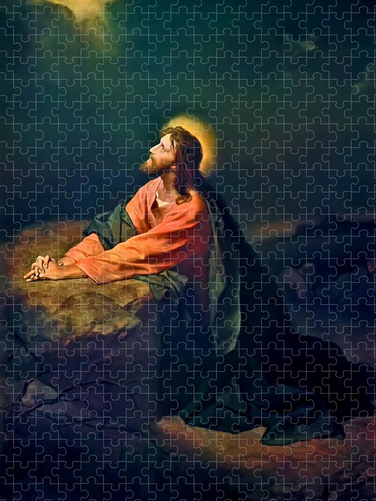 Christ In Garden of Gethsemane Puzzle by Heinrich Hofmann - Pixels