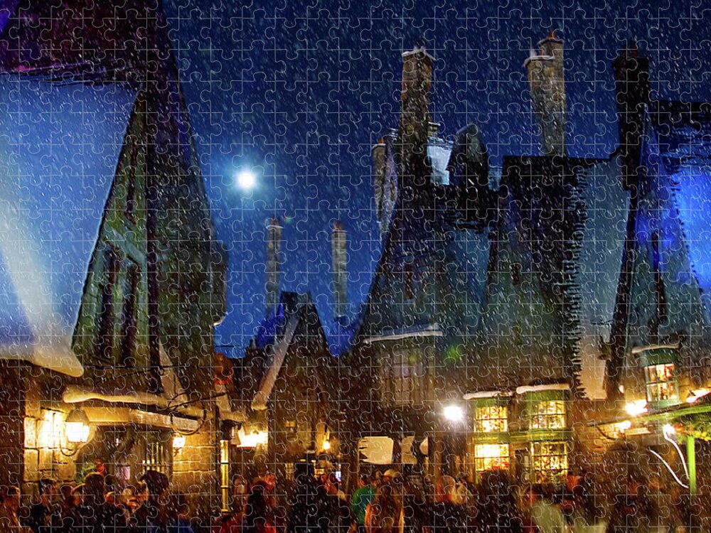 Harry Potter Jigsaw Puzzle featuring the photograph Christmas at Hogsmeade Blank by Mark Andrew Thomas