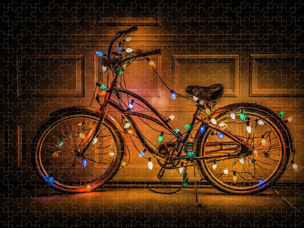 Christmas Jigsaw Puzzle featuring the photograph Christmas Bike by Garry Gay
