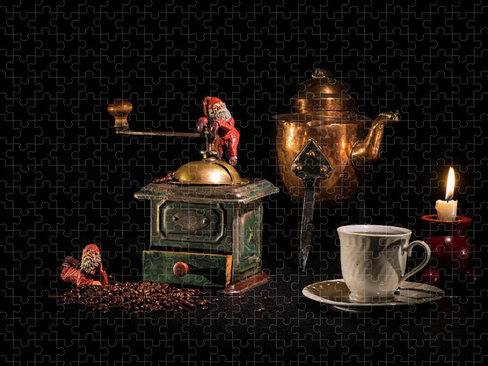 Candlelight Jigsaw Puzzle featuring the photograph Christmas Coffee-time by Torbjorn Swenelius