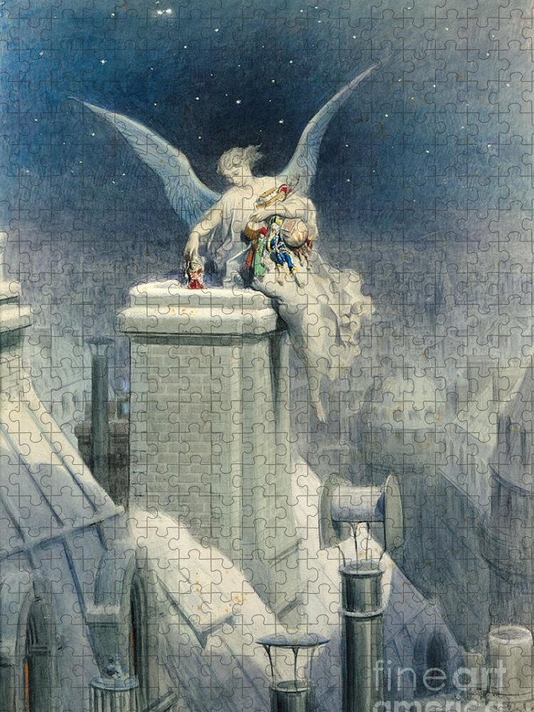 Christmas Jigsaw Puzzle featuring the painting Christmas Eve by Gustave Dore