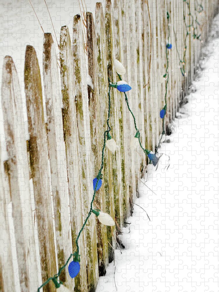 Picket Fence Jigsaw Puzzle featuring the photograph Christmas Fence by Troy Stapek