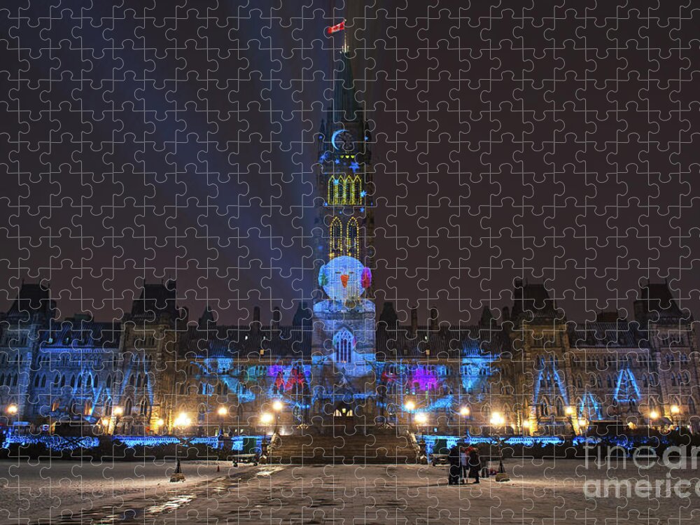 Nina Stavlund Jigsaw Puzzle featuring the photograph Christmas Lights Across Canada.. by Nina Stavlund
