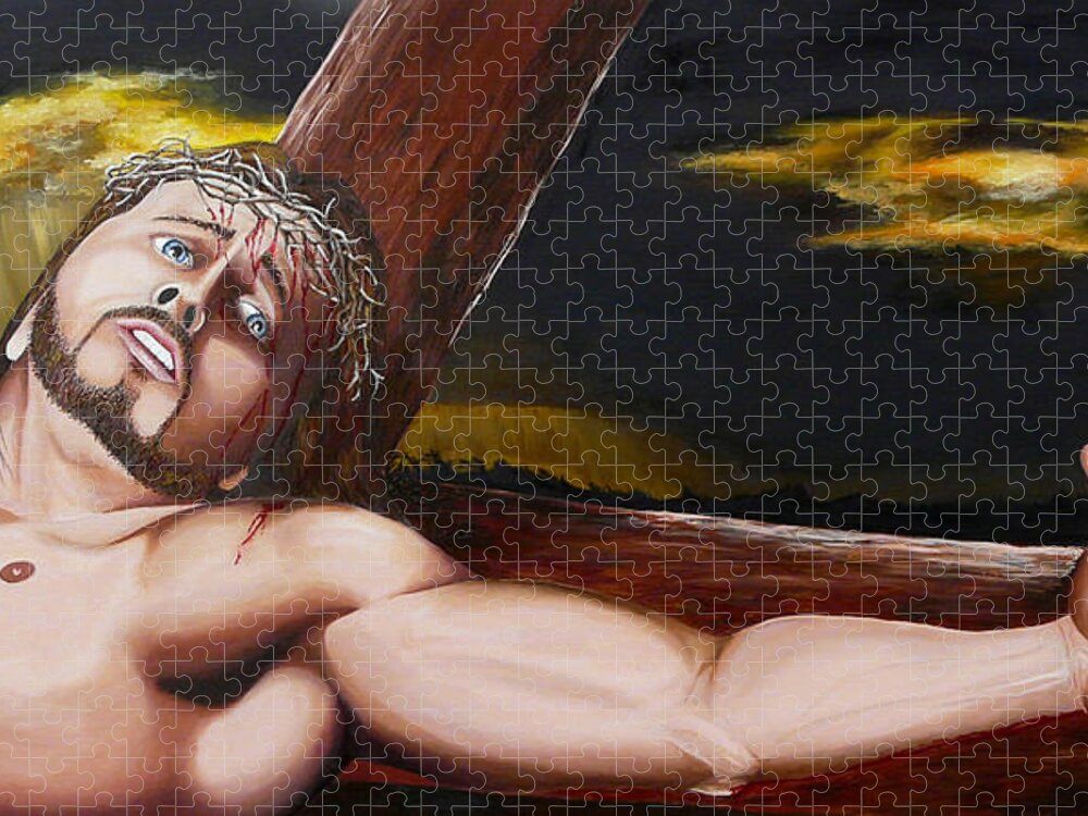 Christ Jigsaw Puzzle featuring the painting Christ's Anguish by Vic Ritchey