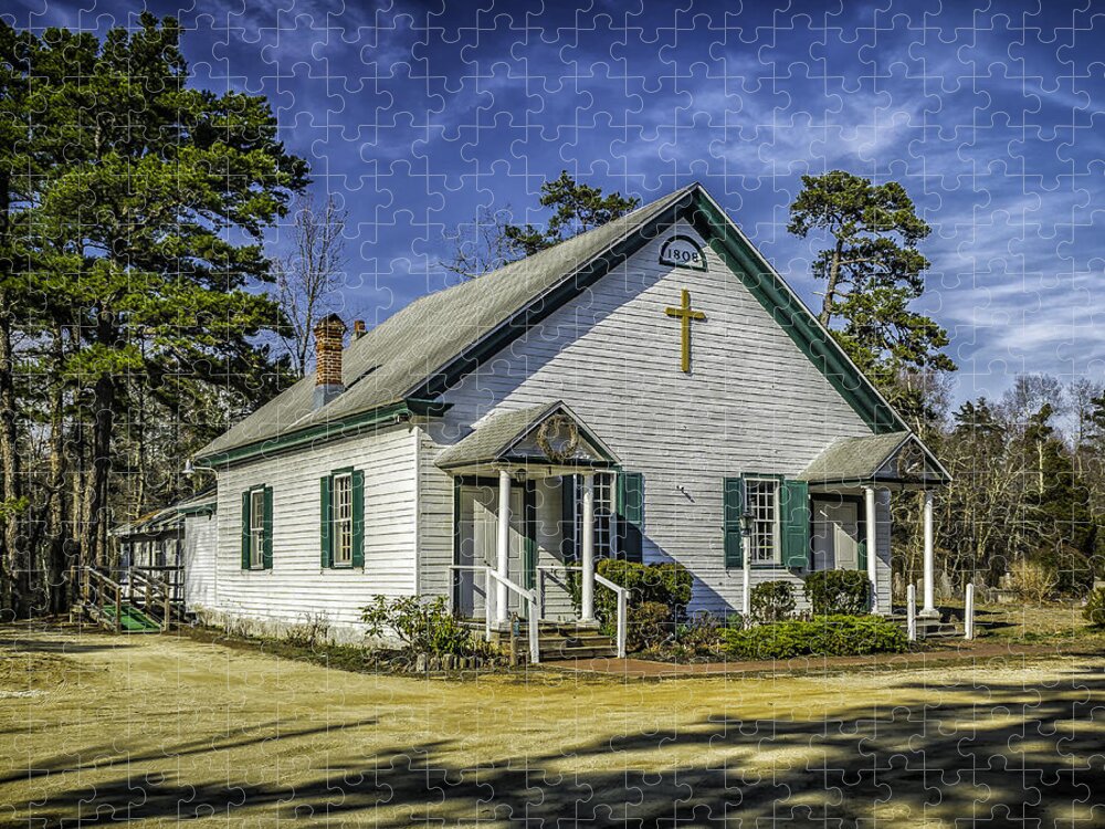 Batsto-pleasant Mills Jigsaw Puzzle featuring the photograph Church at Batsto Village by Nick Zelinsky Jr