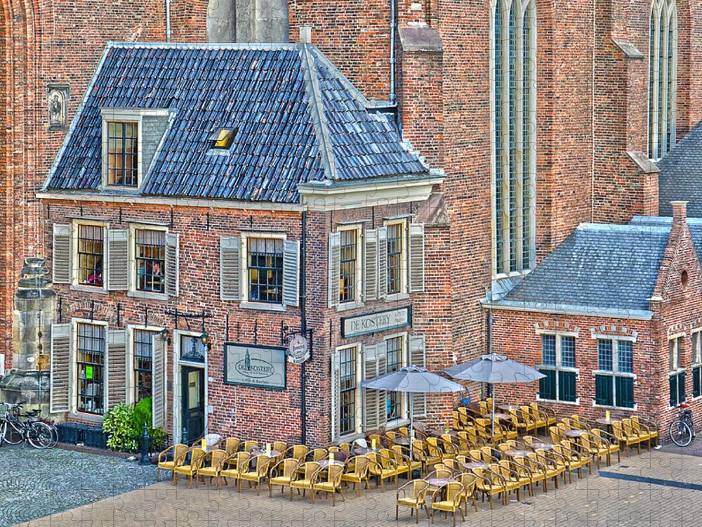 Netherlands Jigsaw Puzzle featuring the photograph Church Cafe in Groningen by Frans Blok