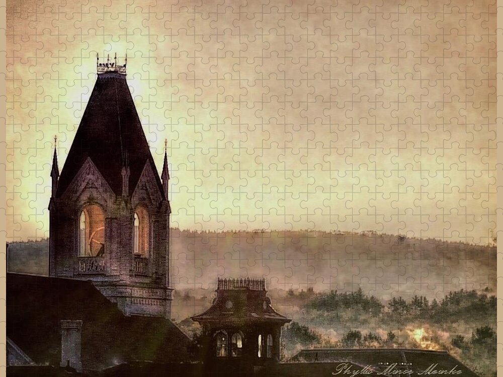 Church Jigsaw Puzzle featuring the photograph Church Steeple 4 for Cup by Phyllis Meinke