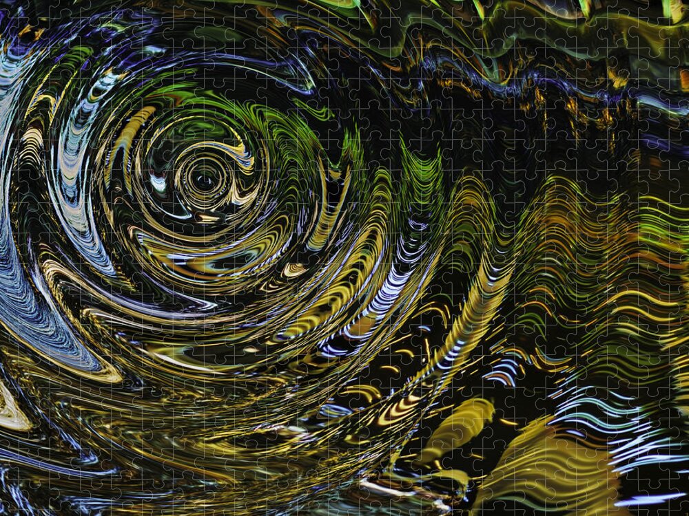 Abstract Jigsaw Puzzle featuring the photograph Circles and Swirls Acc by John M Bailey