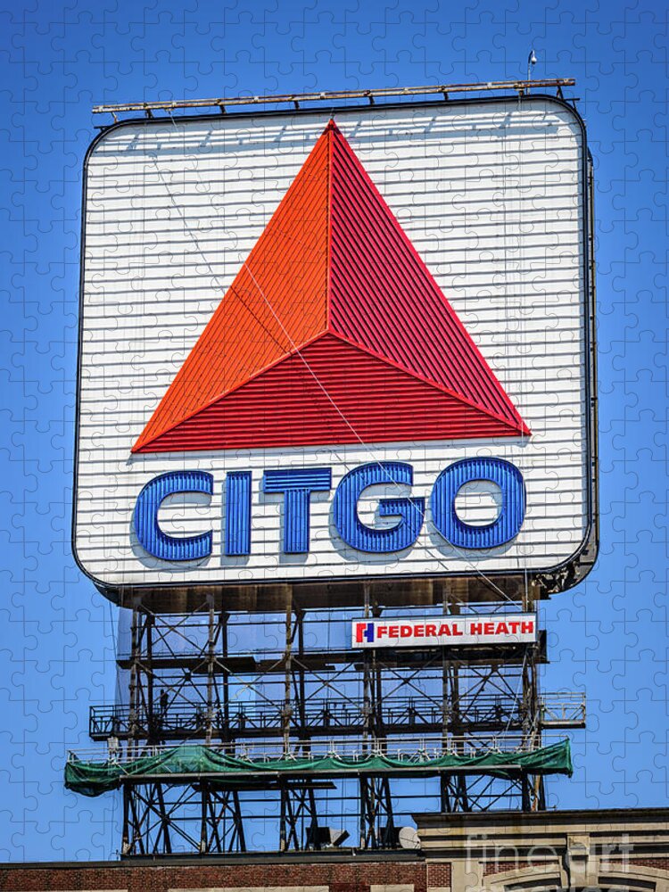 America Jigsaw Puzzle featuring the photograph Citgo Sign in Boston Massachusetts Photo by Paul Velgos