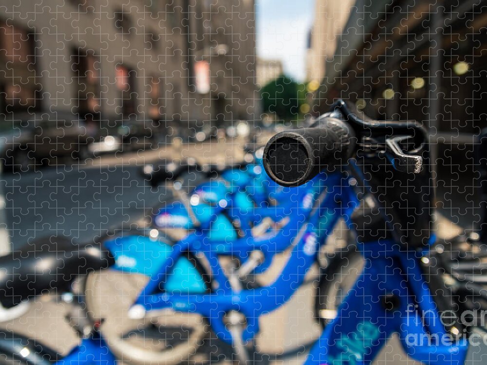 Flatiron Building Jigsaw Puzzle featuring the photograph Citibike Handle Manhattan Color by Alissa Beth Photography