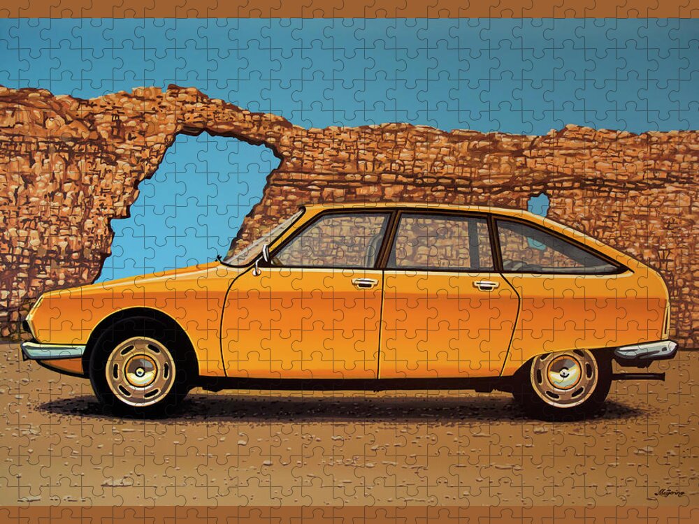 Citroen Gs Jigsaw Puzzle featuring the painting Citroen GS 1970 Painting by Paul Meijering