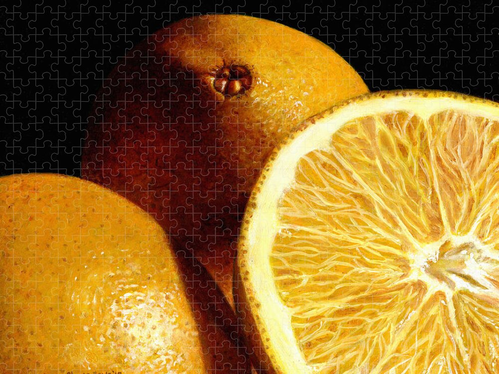 Orange Jigsaw Puzzle featuring the painting Citrus Sunshine by Shana Rowe Jackson