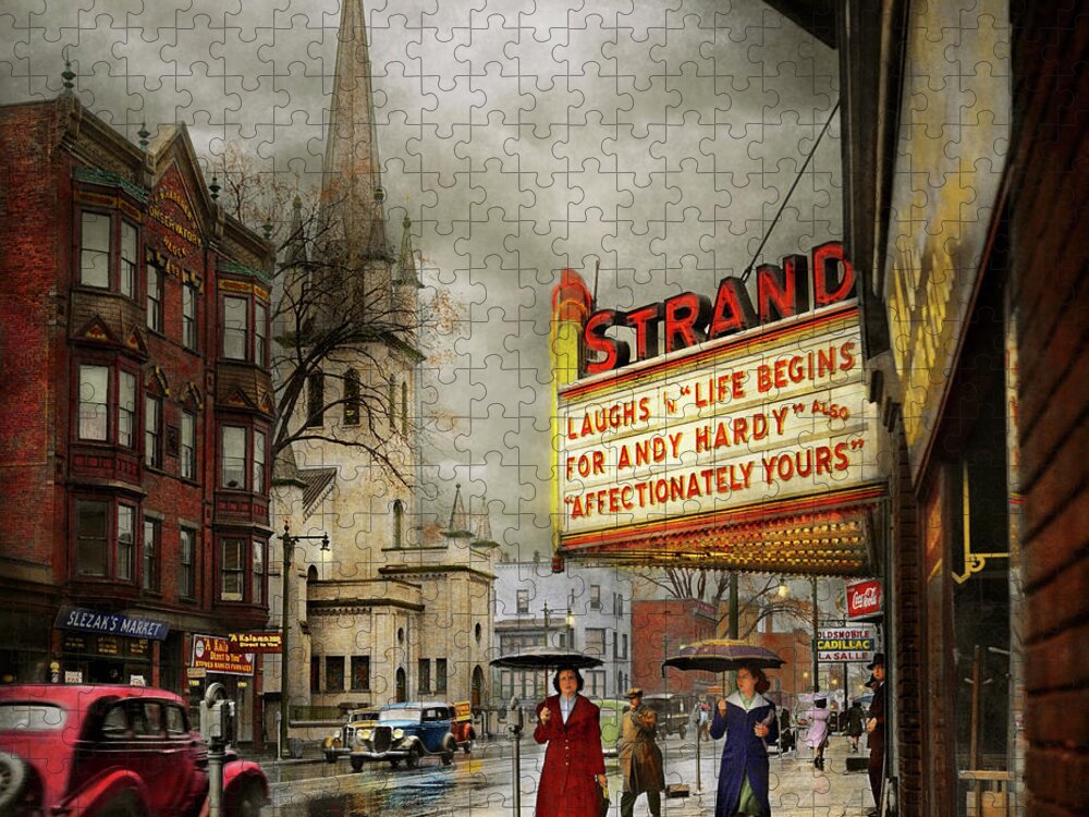 Amsterdam Ny Jigsaw Puzzle featuring the photograph City - Amsterdam NY - Life begins 1941 by Mike Savad