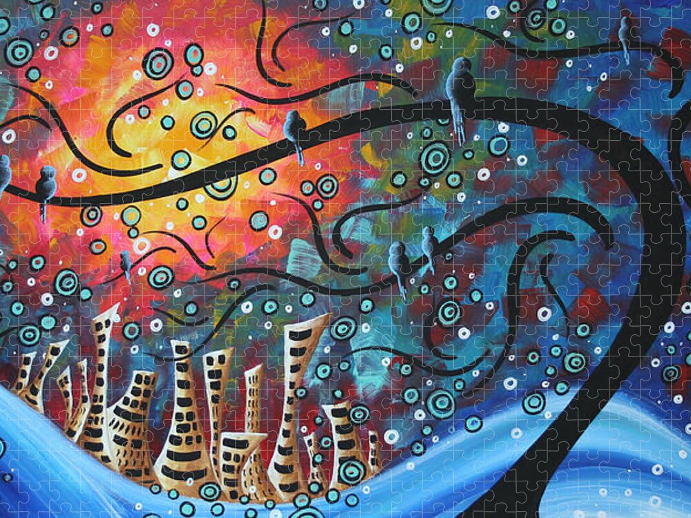 Art Puzzle featuring the painting City by the Sea by MADART by Megan Duncanson
