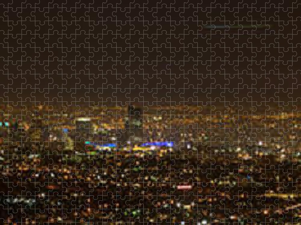 Landscape Jigsaw Puzzle featuring the photograph City of Angels Panorama by Brad Scott