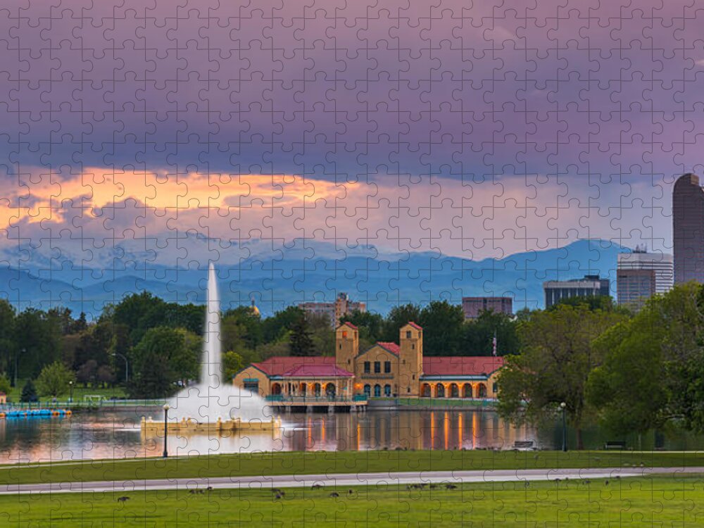Denver Jigsaw Puzzle featuring the photograph City Park Sunset by Darren White