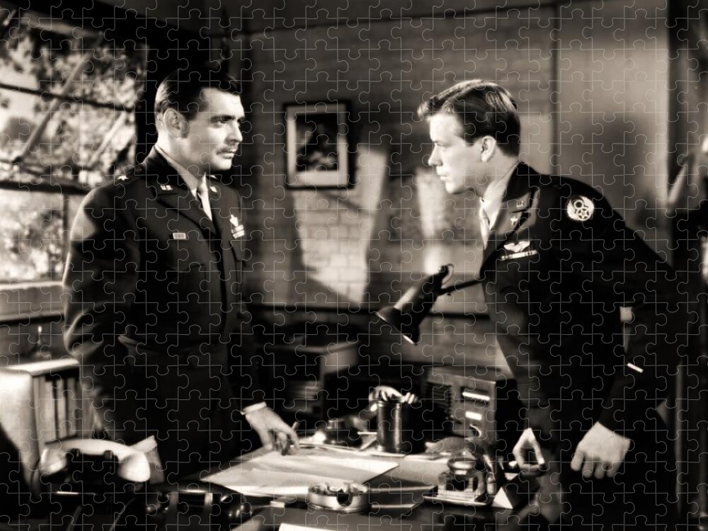 Command Decision Jigsaw Puzzle featuring the photograph Clark Gable appearing In Command Decision by Vintage Collectables