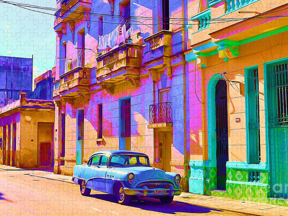 Havana Jigsaw Puzzle featuring the painting Classic Havana by Chris Andruskiewicz