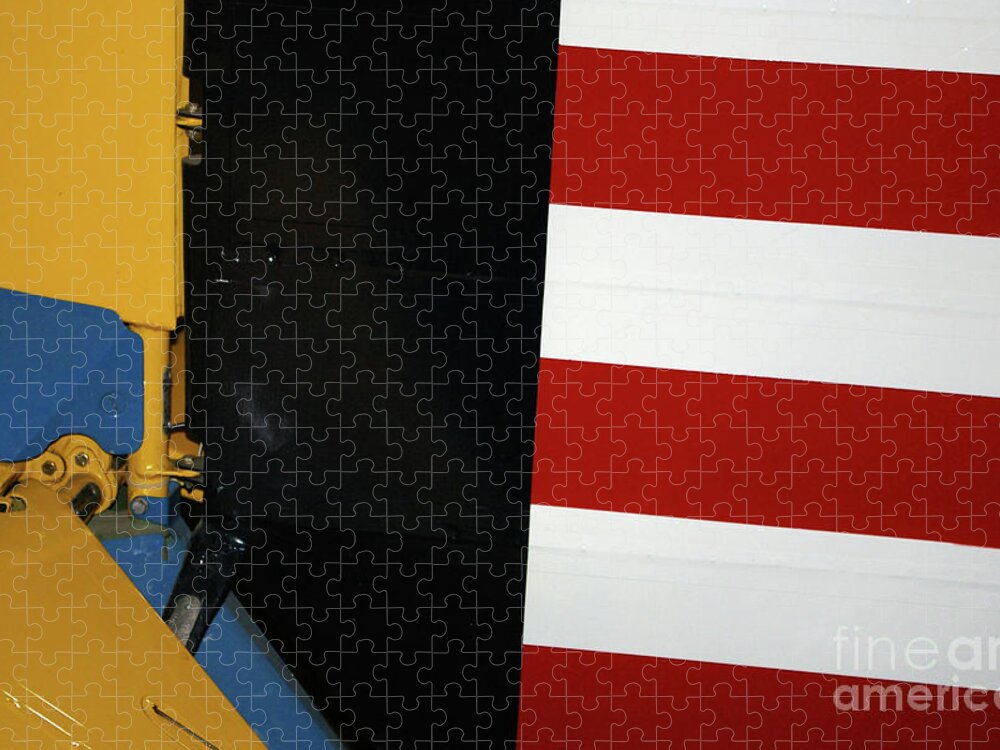 Abstract Jigsaw Puzzle featuring the photograph Classic Military Aircraft Abstract- Control Surfaces by Rick Bures