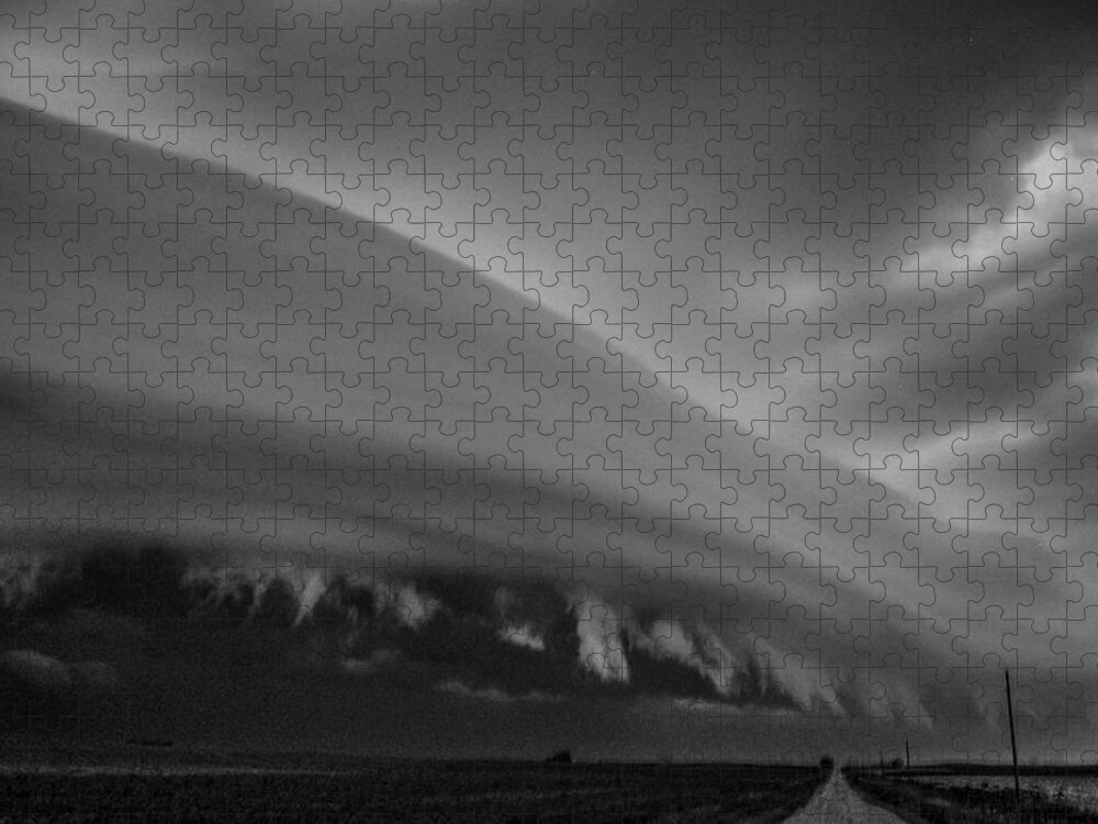 Nebraskasc Jigsaw Puzzle featuring the photograph Classic Nebraska Shelf Cloud 018 by NebraskaSC