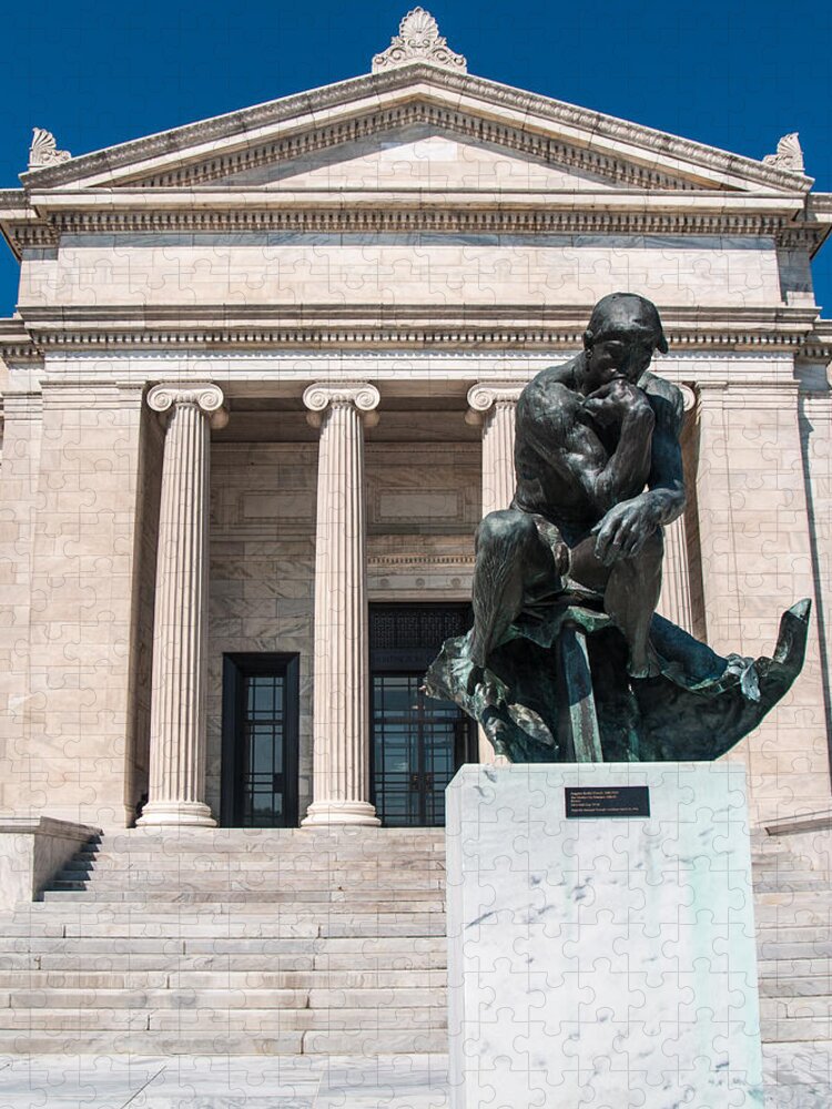 Cleveland Jigsaw Puzzle featuring the photograph Cleveland Museum of Art, The Thinker by Stewart Helberg