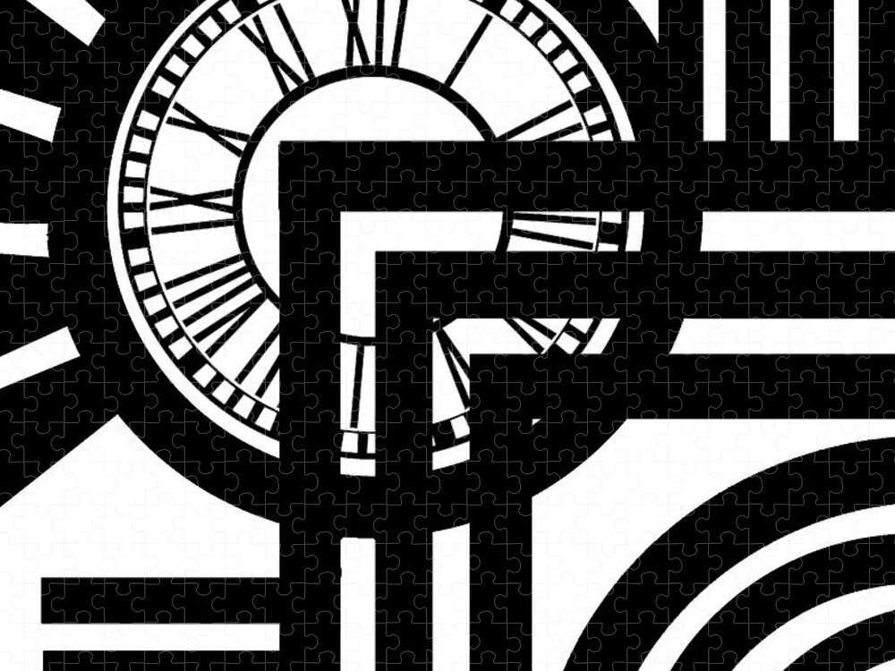 Clock Design Vertical Jigsaw Puzzle featuring the digital art Clock Design Vertical by Chuck Staley