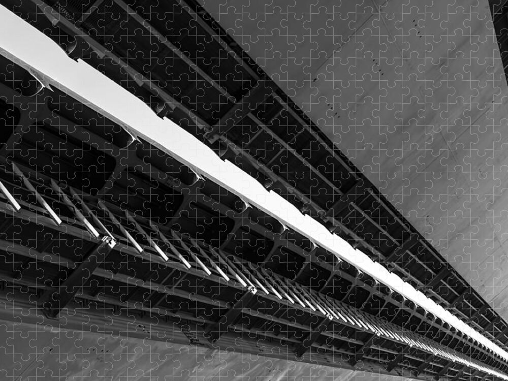 Bridge Abstract Jigsaw Puzzle featuring the photograph Bridge Diagonal by John Williams