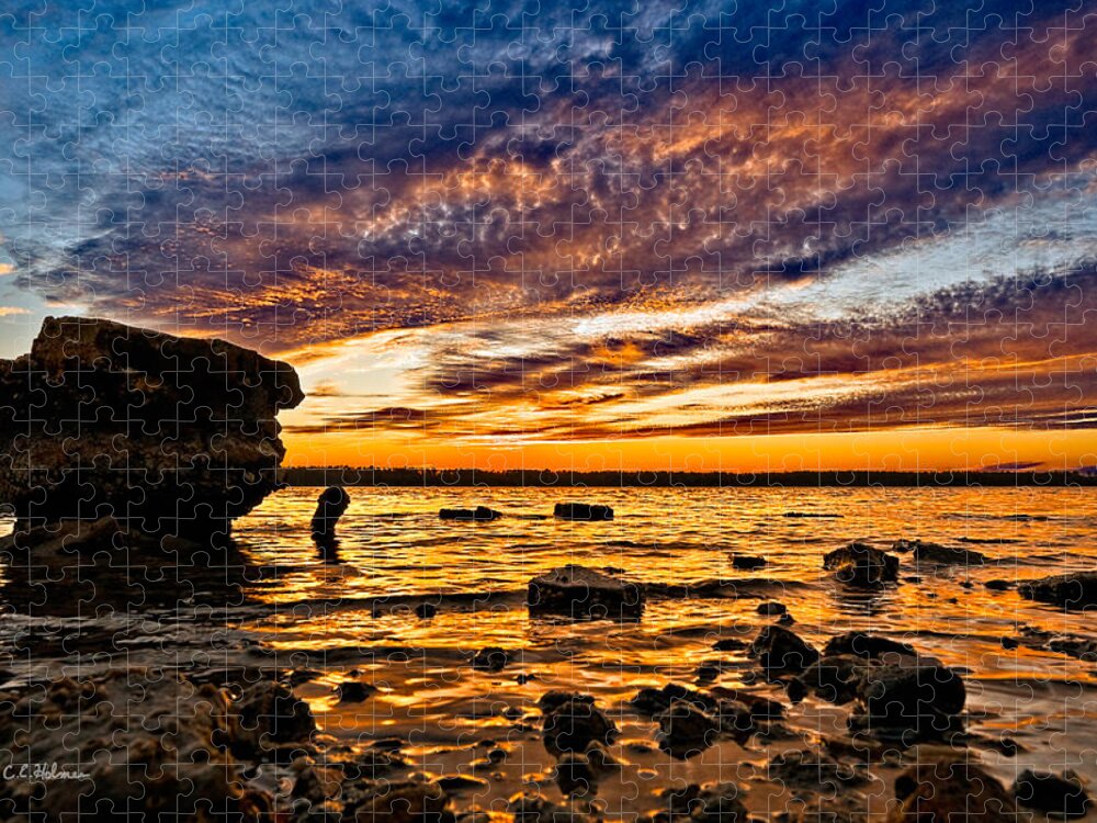 Sunset Jigsaw Puzzle featuring the photograph Closing Colors by Christopher Holmes