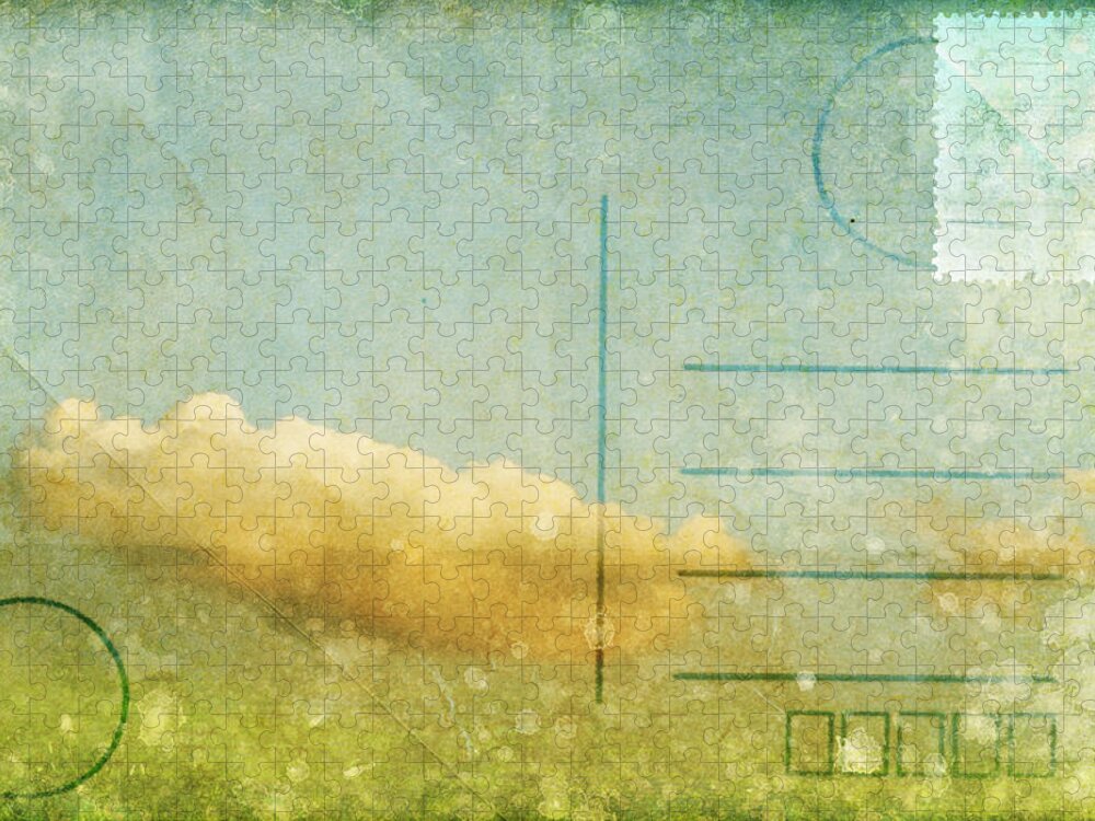 Address Jigsaw Puzzle featuring the photograph Cloud And Sky On Postcard by Setsiri Silapasuwanchai