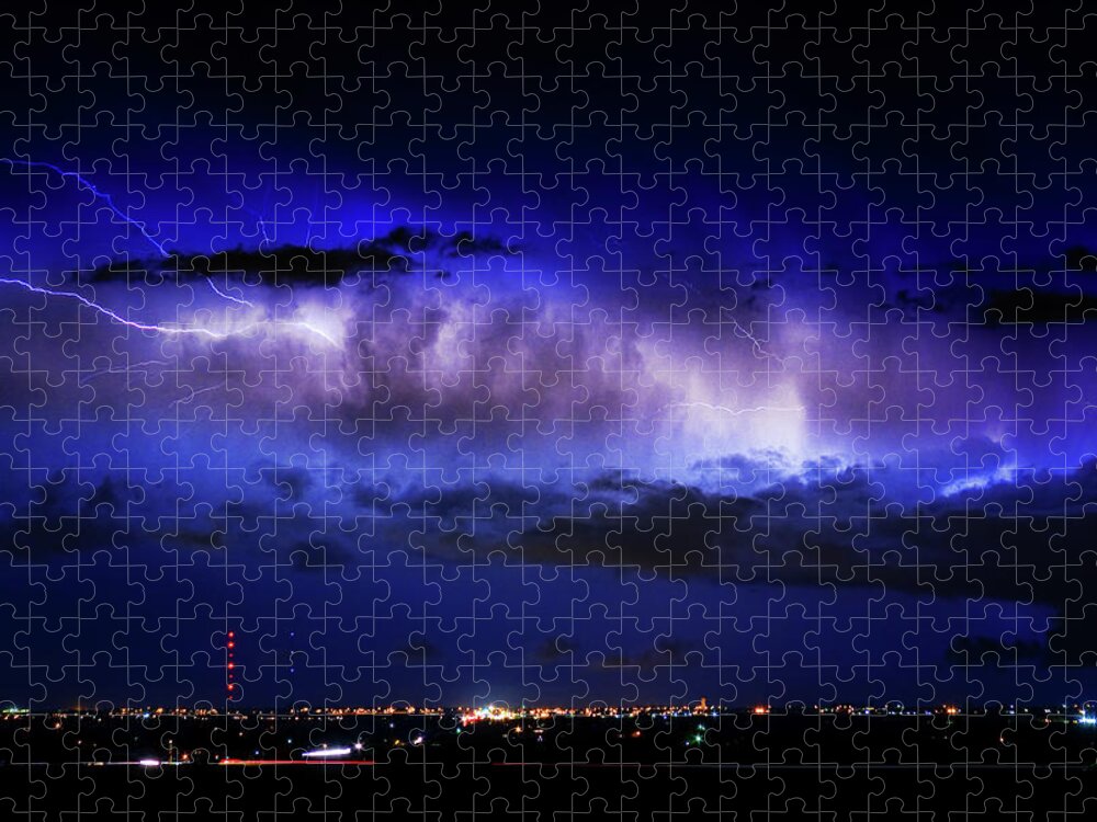 Bouldercounty Jigsaw Puzzle featuring the photograph Cloud to Cloud Lightning Boulder County Colorado by James BO Insogna