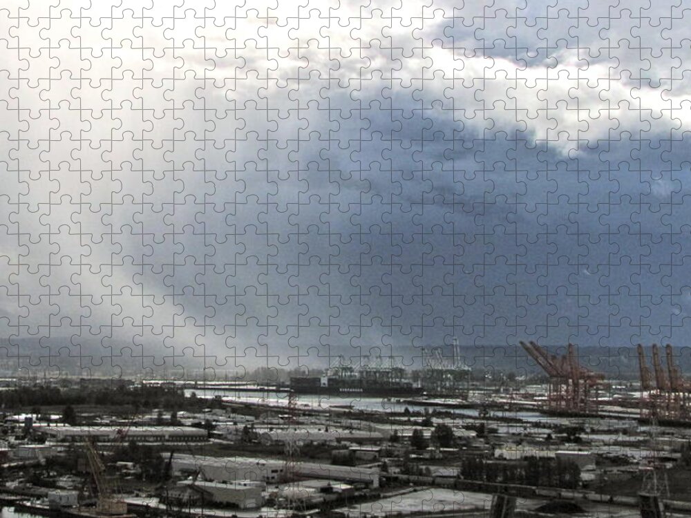 Rain Jigsaw Puzzle featuring the photograph Cloudburst - Tacoma by Sean Griffin