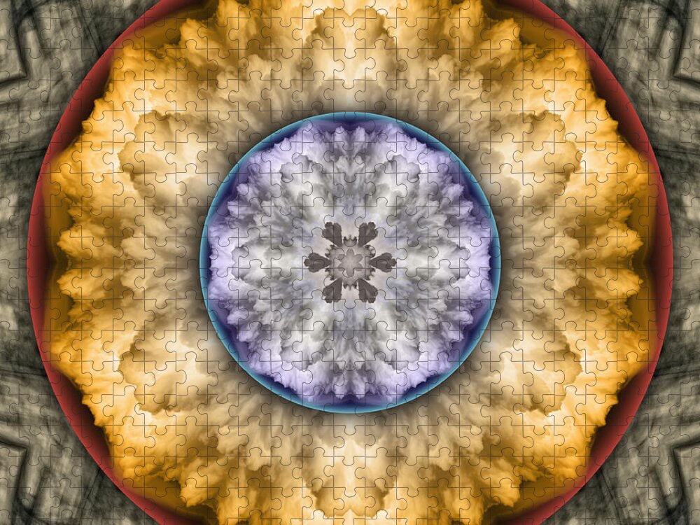 Symbolism Mandalas Jigsaw Puzzle featuring the digital art Cloudburst by Becky Titus