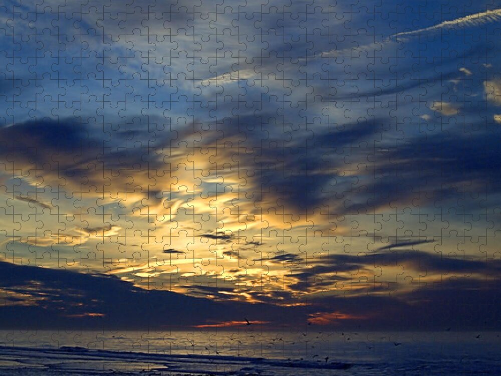 Clouded Sunrise Jigsaw Puzzle featuring the photograph Clouded Sunrise by Newwwman