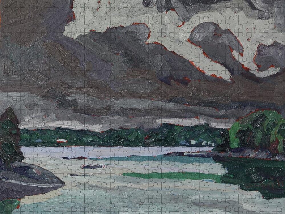 1938 Jigsaw Puzzle featuring the painting Clouds and Drizzle by Phil Chadwick