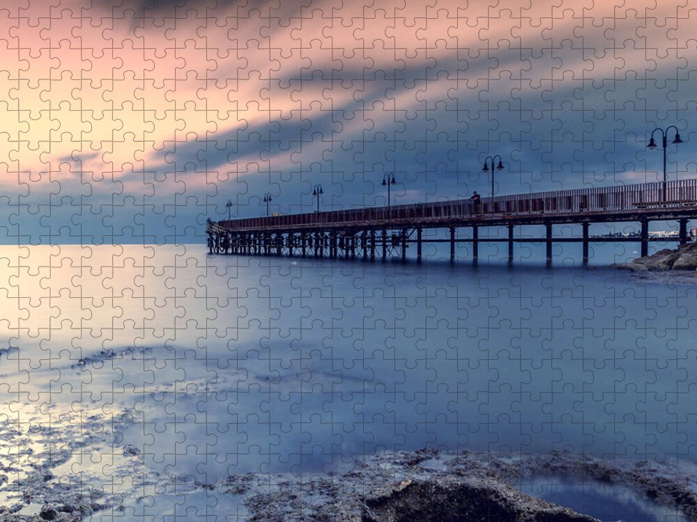 Pier Jigsaw Puzzle featuring the photograph Clouds Come Floating Into My Life by Stelios Kleanthous