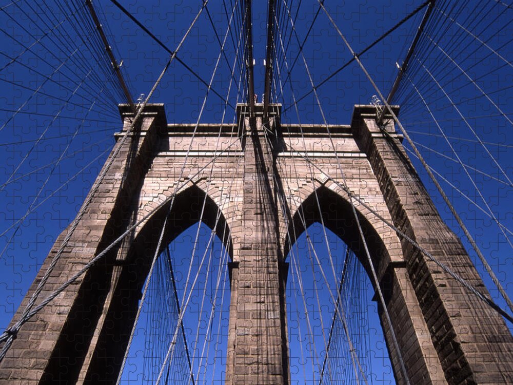 Landscape Brooklyn Bridge New York City Jigsaw Puzzle featuring the photograph Cnrg0409 by Henry Butz
