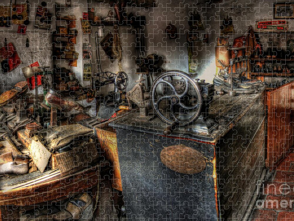 Art Jigsaw Puzzle featuring the photograph Cobbler's Shop by Yhun Suarez