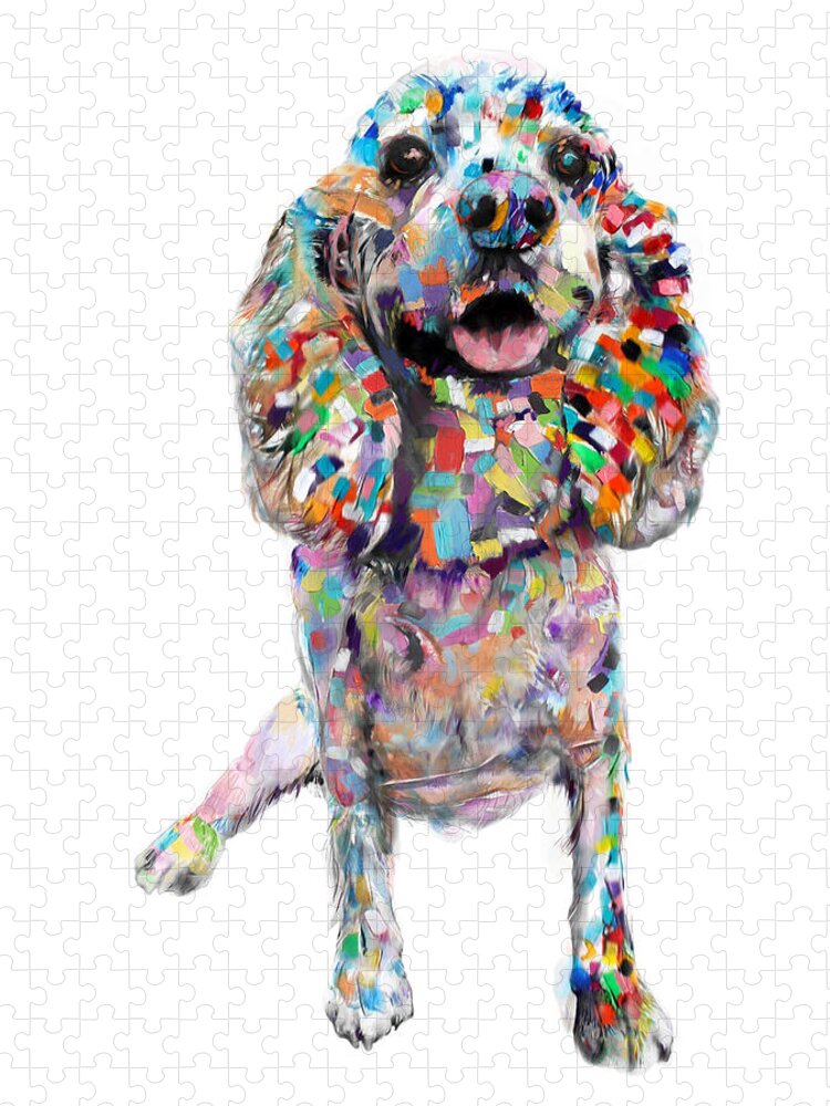 Dogs Jigsaw Puzzle featuring the painting Cocker Spaniel by Portraits By NC