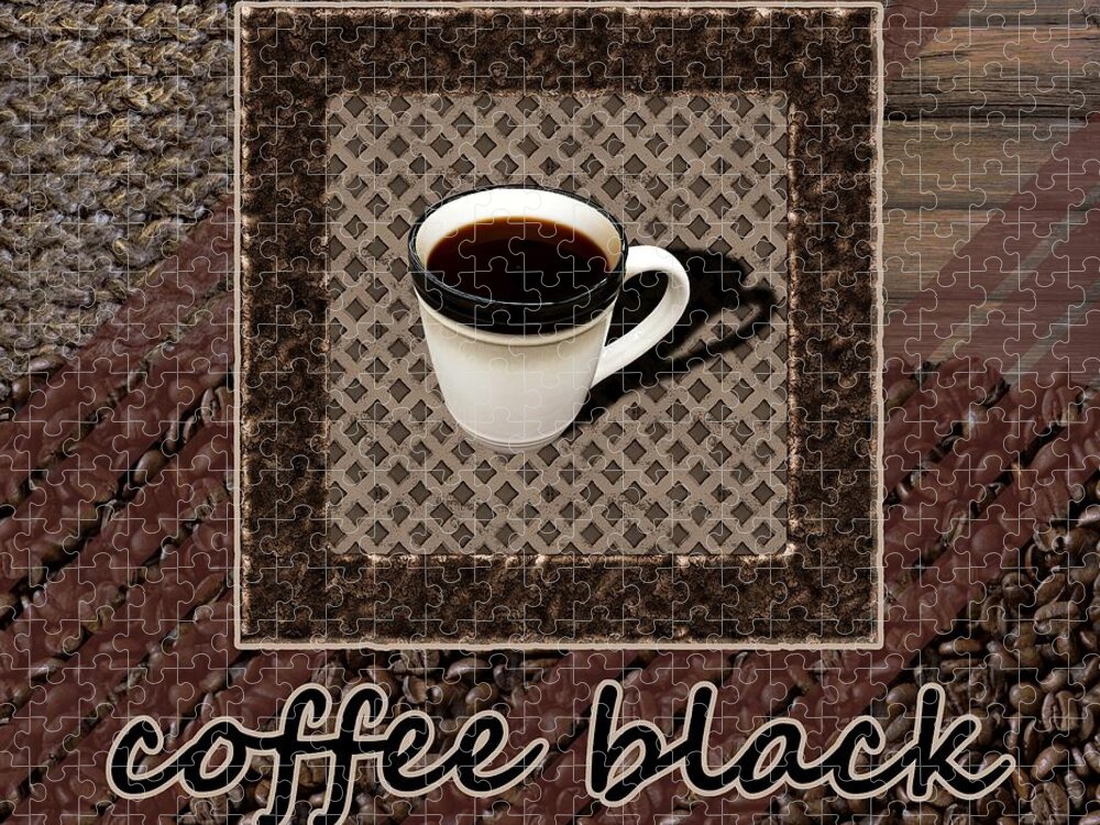 Coffee Jigsaw Puzzle featuring the photograph Coffee Black - Coffee Art by Anastasiya Malakhova