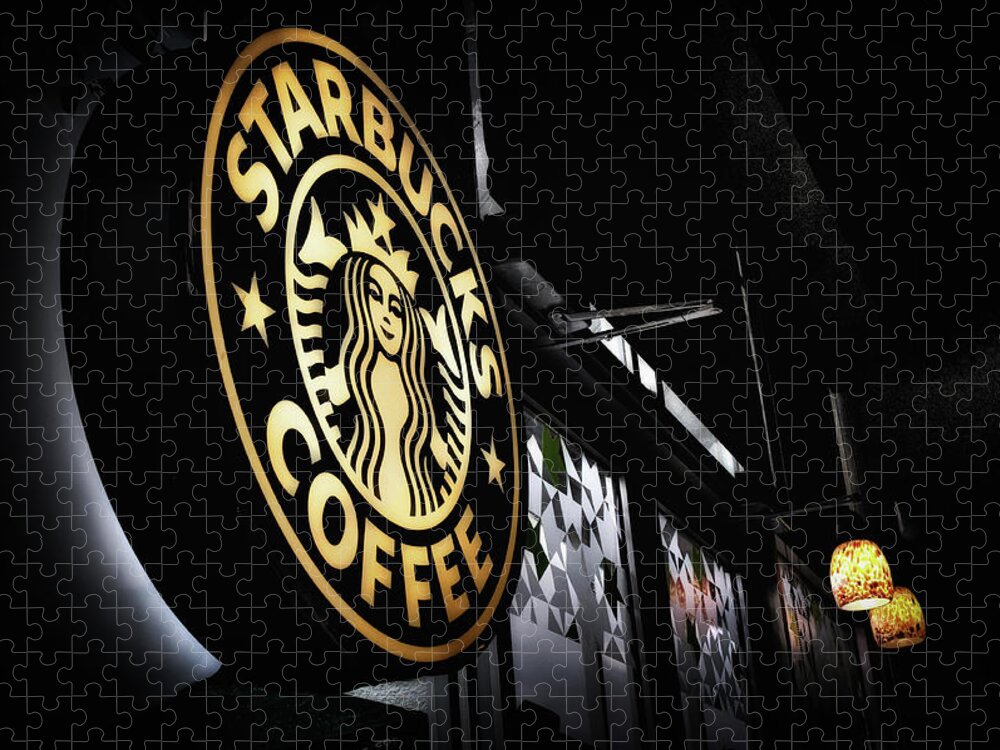 Starbucks Jigsaw Puzzle featuring the photograph Coffee Break by Spencer McDonald
