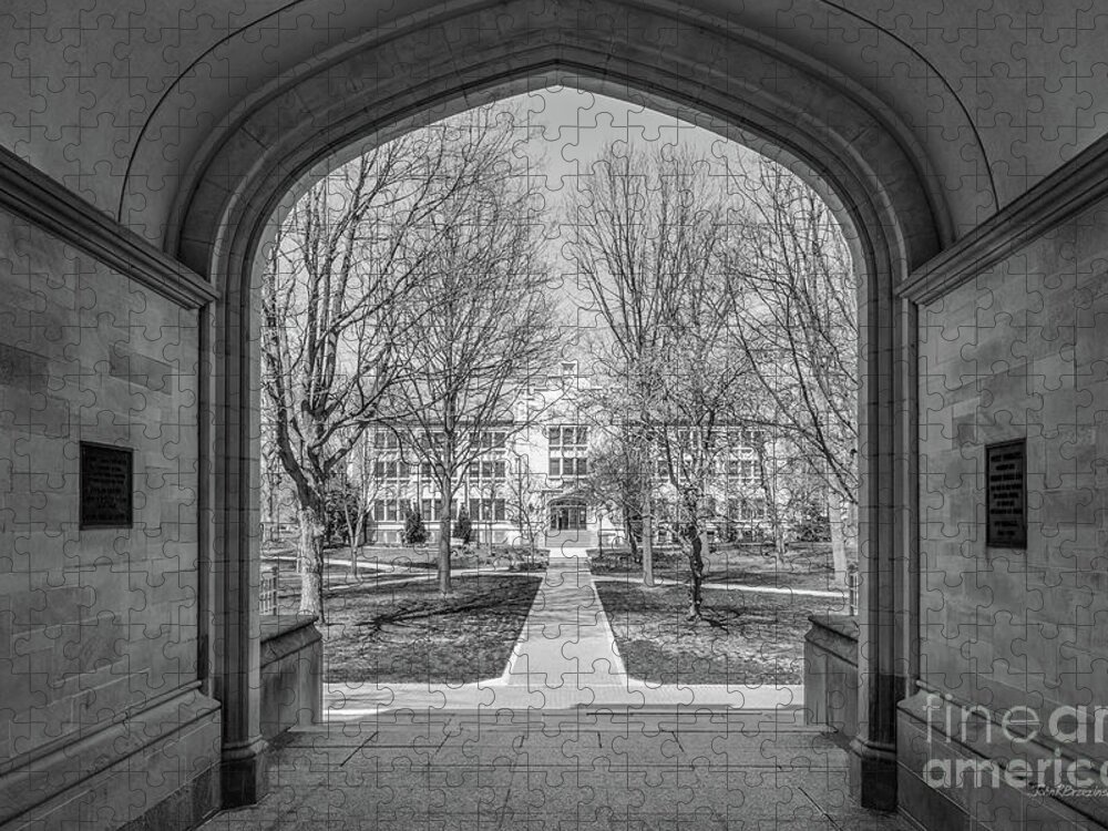 College Of Wooster Jigsaw Puzzle featuring the photograph College of Wooster Kauke Hall Arch by University Icons