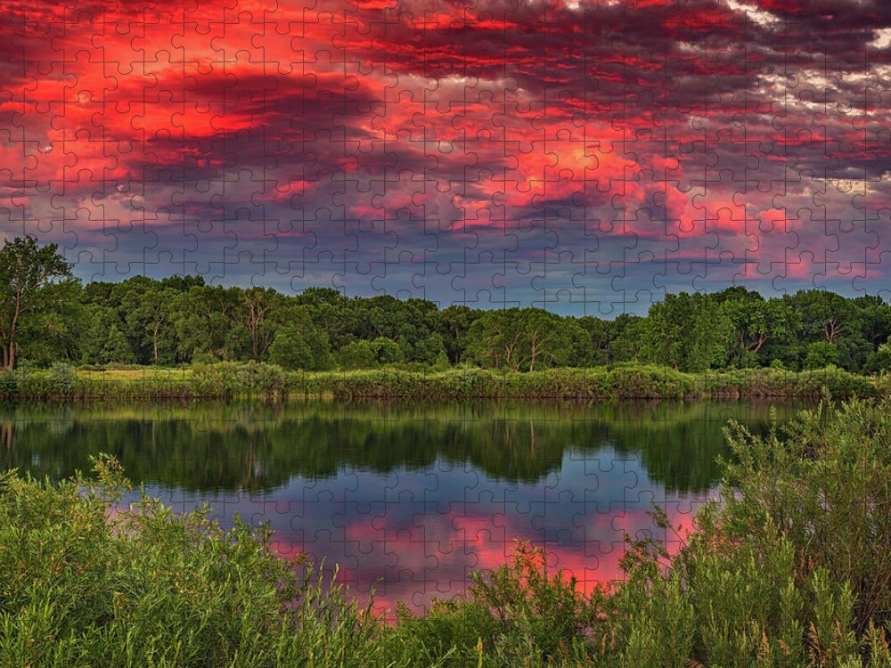 Colorado Jigsaw Puzzle featuring the photograph Colorado Ponds Sunset by Darren White