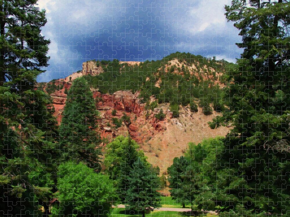 Home Decor Jigsaw Puzzle featuring the painting Colorado Springs area Digital Oil #03 by Flees Photos