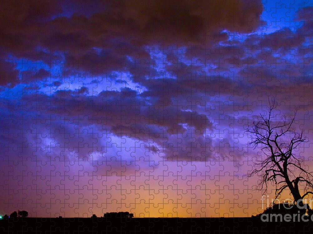 Bouldercounty Jigsaw Puzzle featuring the photograph Colorful Cloud to Cloud Lightning by James BO Insogna