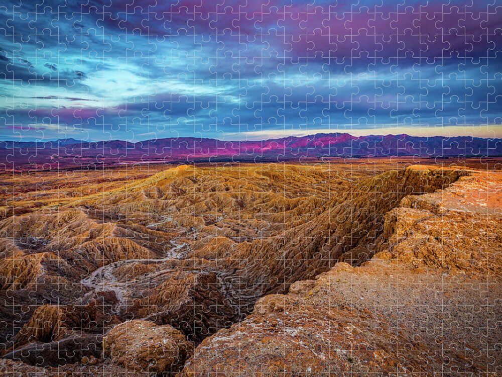 Anza - Borrego Desert State Park Jigsaw Puzzle featuring the photograph Colorful Desert Sunrise by Peter Tellone