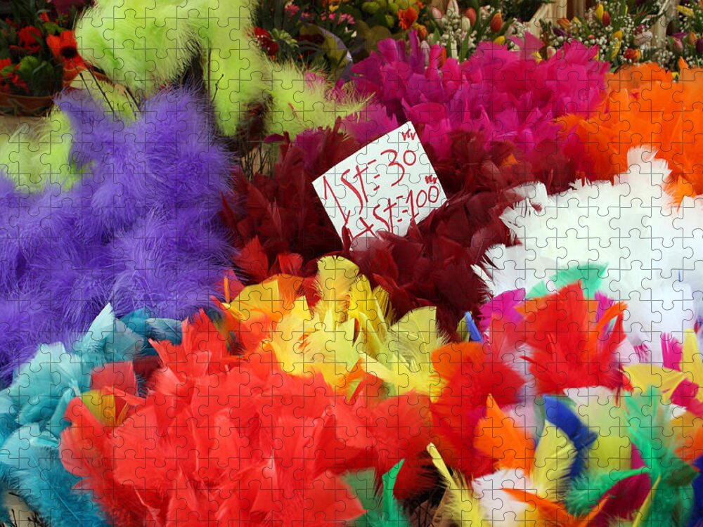 Stockholm Jigsaw Puzzle featuring the photograph Colorful Easter Feathers by Linda Woods