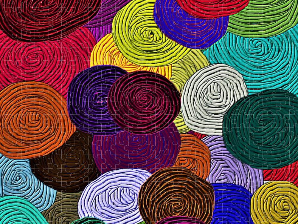 Colorful Yarn Art Jigsaw Puzzle by Barbara Chichester - Pixels